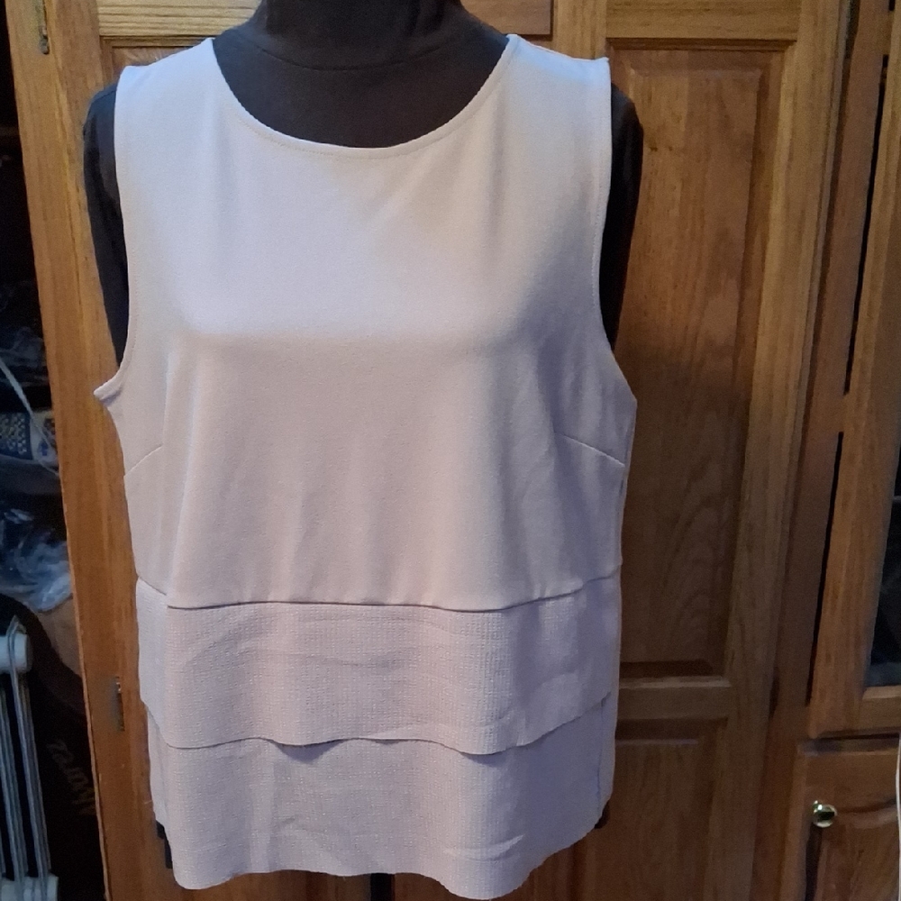 Ann Taylor Factory Cream Layered Tank Top